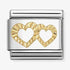 Nomination Gold Diamond Open Hearts Charm