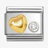 Nomination Yellow Gold Raised Heart With CZ Charm
