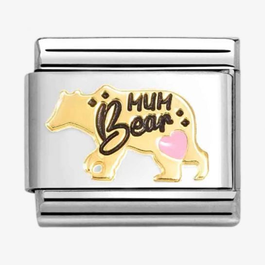 Nomination Gold Mum Bear Pink Charm