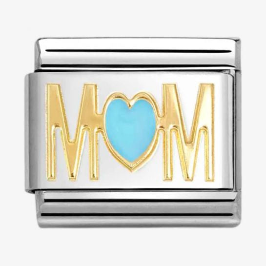 Nomination Gold Mum Blue Heart Charm