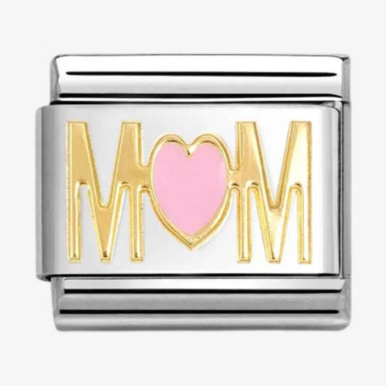 Nomination Gold Mum Pink Heart Charm