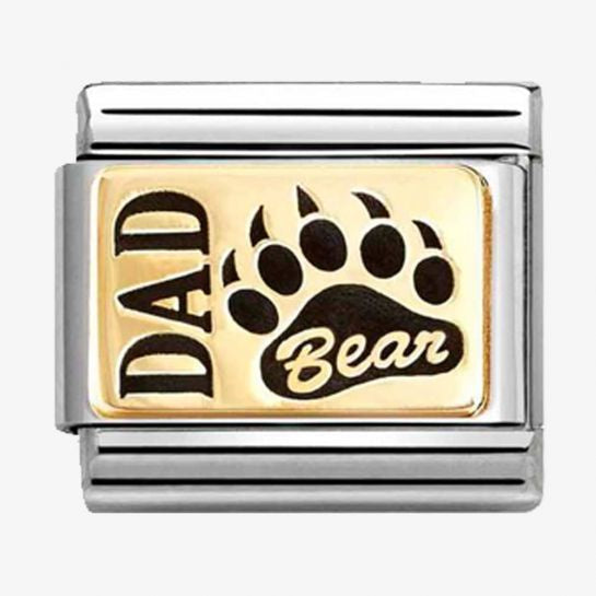 Nomination Gold Dad Bear Charm