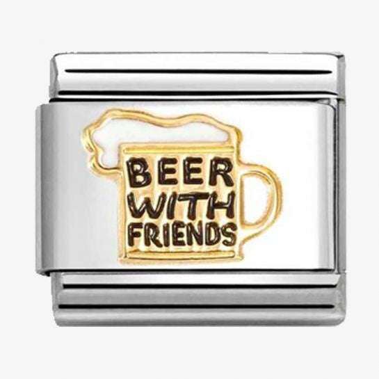 Nomination Gold Beer With Friends Charm