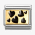 Nomination Yellow Gold Black Enamel Offset Hearts Charm