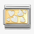 Nomination Yellow Gold White Enamel Offset Hearts Charm