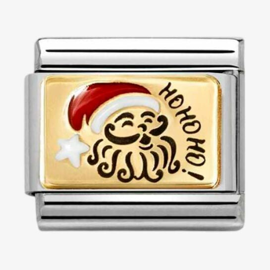 Nomination Yellow Gold Enamel Ho Ho Ho Santa Claus Charm