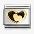 Nomination Yellow Gold Black Heart In Heart Charm