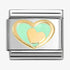 Nomination Yellow Gold Green Heart In Heart Charm