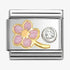 Nomination Yellow Gold Pink Myosotis With CZ Charm