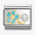 Nomination Yellow Gold Blue Myosotis With CZ Charm