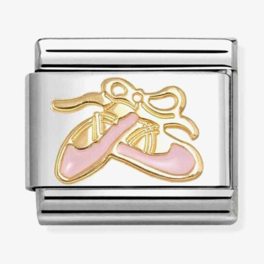Nomination Gold Pink Dance Shoes Charm