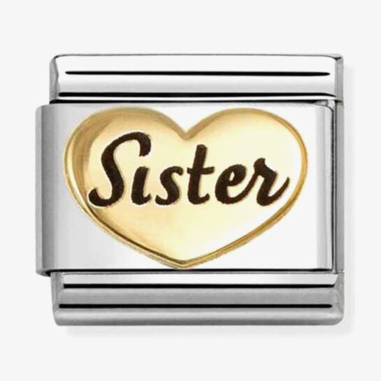 Nomination Gold Enamel Sister Heart Charm