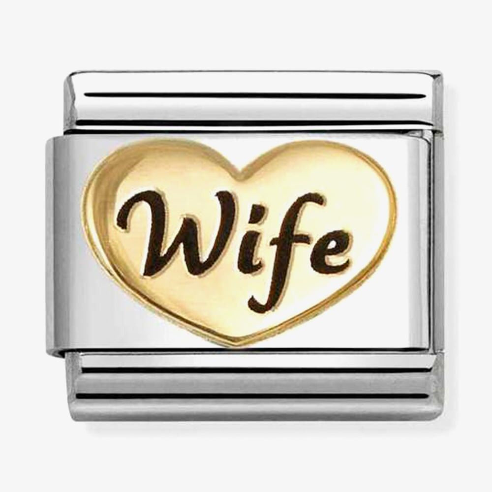 Nomination Gold Enamel Wife Heart Charm