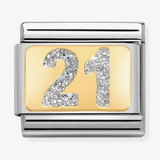 Nomination Yellow Gold Glitter Age 21 Charm