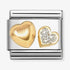 Nomination Gold Raised & Glitter Hearts Charm