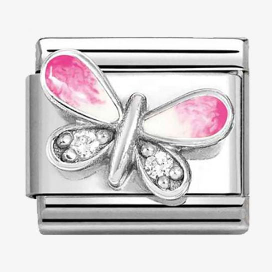 Nomination Silver Pink Ombre Butterfly
