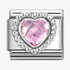 Nomination Silver Pink Faceted Beaded Heart Charm