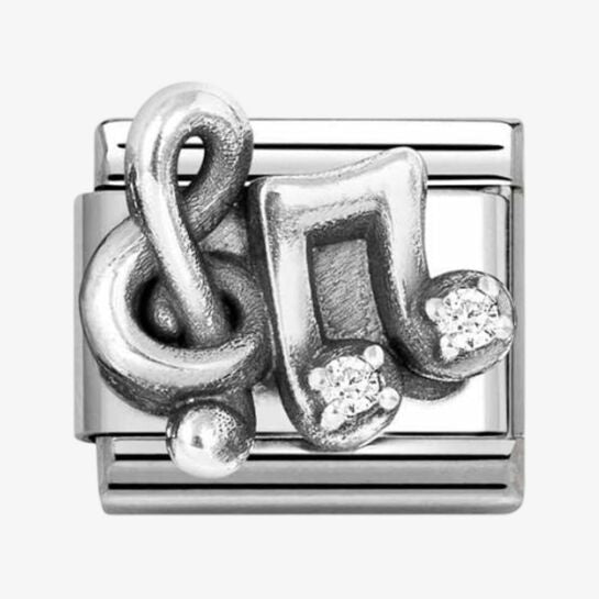 Nomination Silver CZ Musical Notes Charm