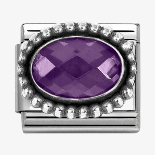 Nomination Silver Purple Faceted Beaded Charm