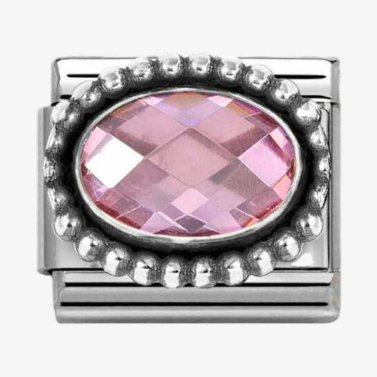 Nomination Silver Pink Faceted Beaded Charm