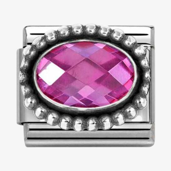 Nomination Silver Fuchsia Faceted Beaded Charm