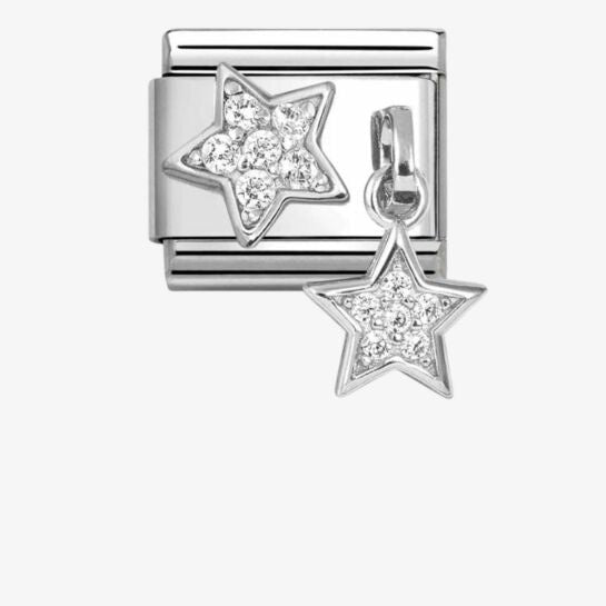 Nomination Silver Star & Star Small Dangle Charm