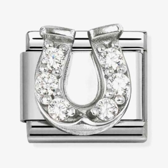Nomination Silver CZ Horseshoe Charm