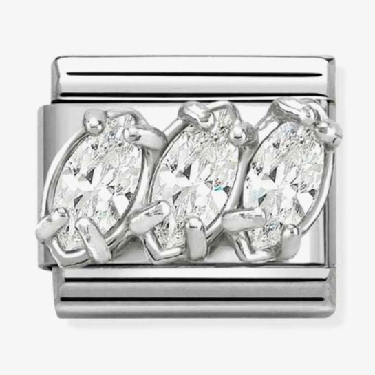 Nomination Silver White 3 Drops Charm