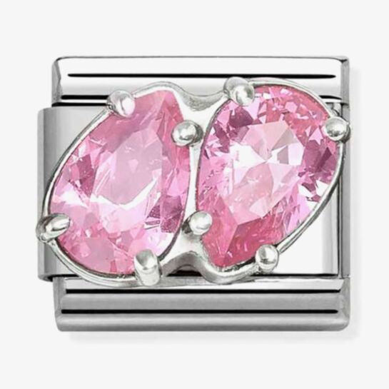 Nomination Silver Pink 2 Drops Charm