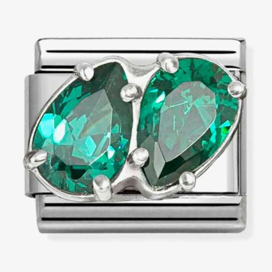 Nomination Silver Green 2 Drops Charm