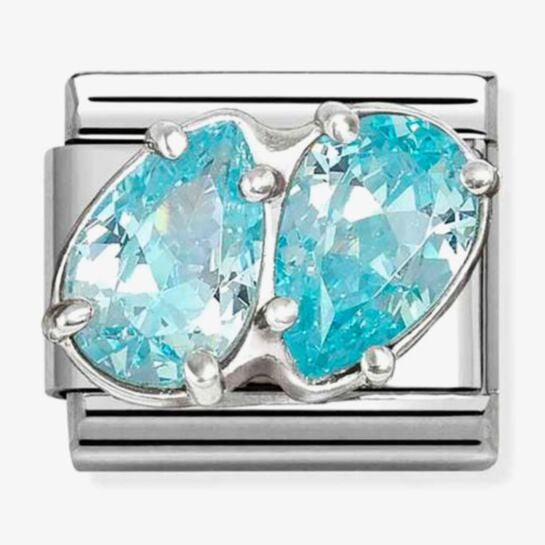 Nomination Silver Light Blue 2 Drops Charm