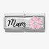 Nomination Silver Pink Enamel Flower Mum Double Charm