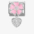 Nomination Silver Pink Enamel Flower Heart Dangle Charm