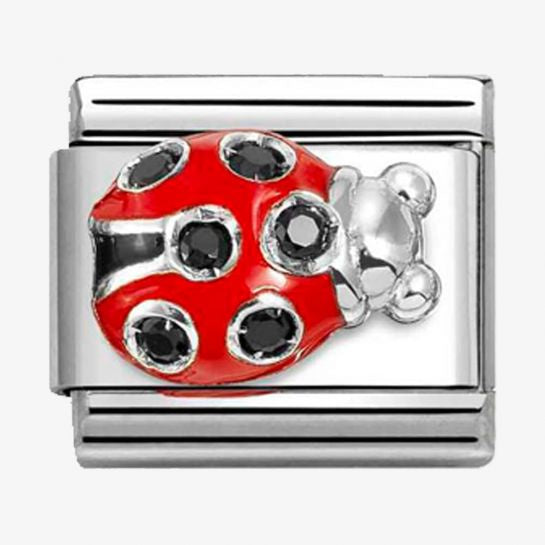 Nomination Silver Red Ladybird Charm