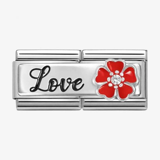 Nomination Silver Love With Flower Double Charm