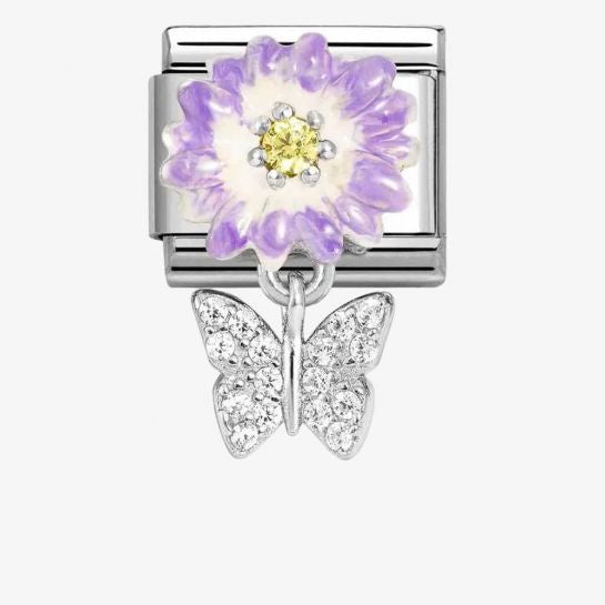 Nomination Silver Lilac Daisy With Butterfly Charm