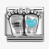 Nomination Silver Blue Heart Baby Feet Charm