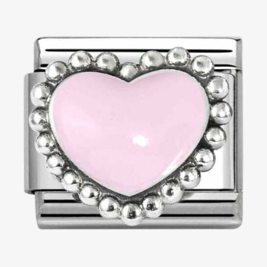 Nomination Pastel Pink Beaded Heart Charm