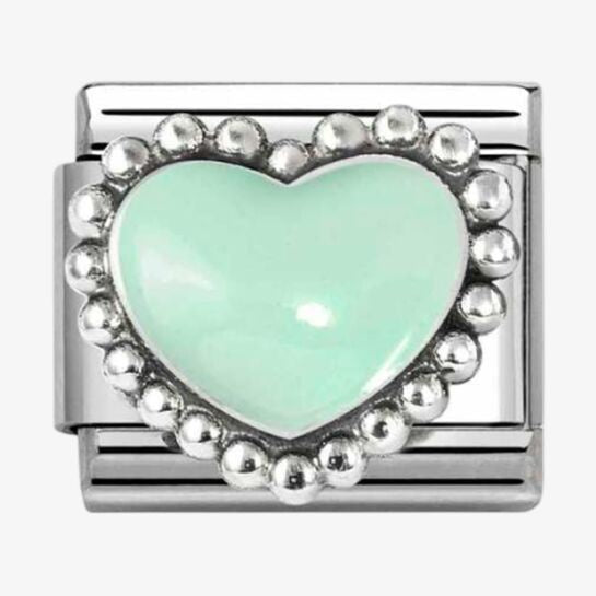 Nomination Pastel Green Beaded Heart Charm
