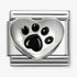 Nomination Silver Black Footprint Heart Charm