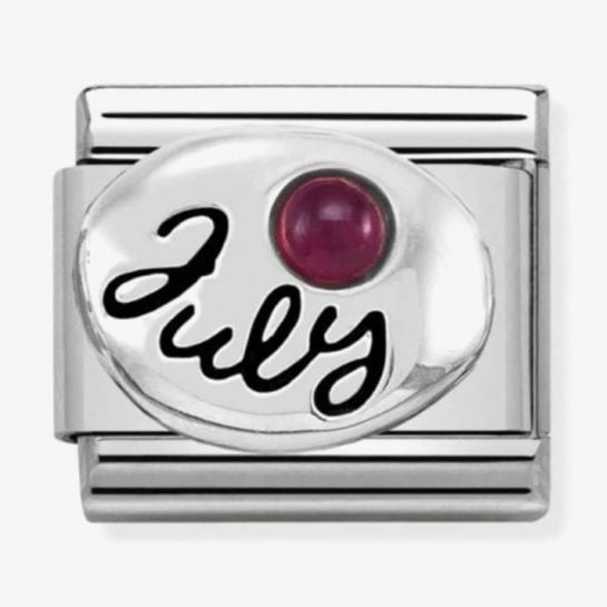 Nomination Silver July Ruby Birthstone Charm