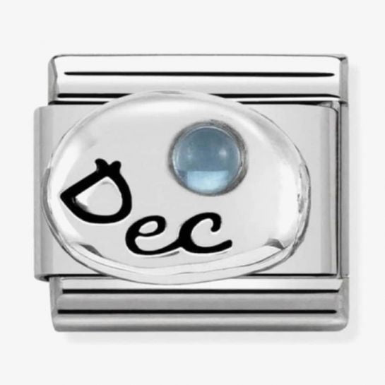 Nomination Silver December Light Blue Topaz Birthstone Charm
