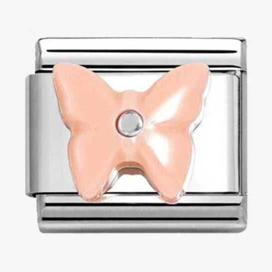 Nomination Silver Pink Resin Butterfly
