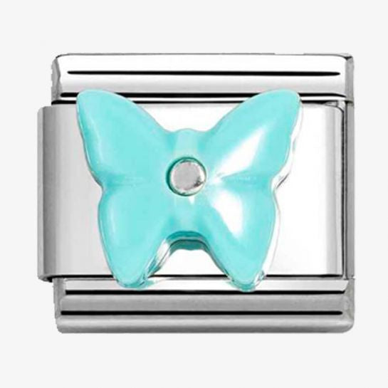 Nomination Silver Turquoise Resin Butterfly