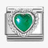 Nomination Silver Green Faceted Beaded Heart Charm