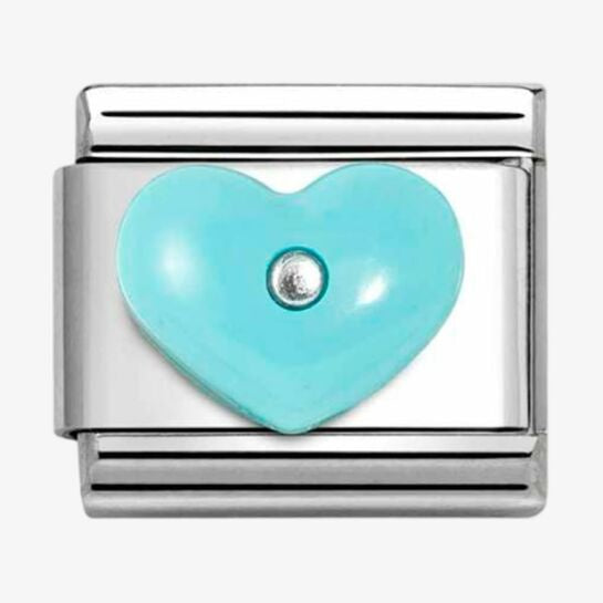 Nomination Silver Blue Resin Heart Charm