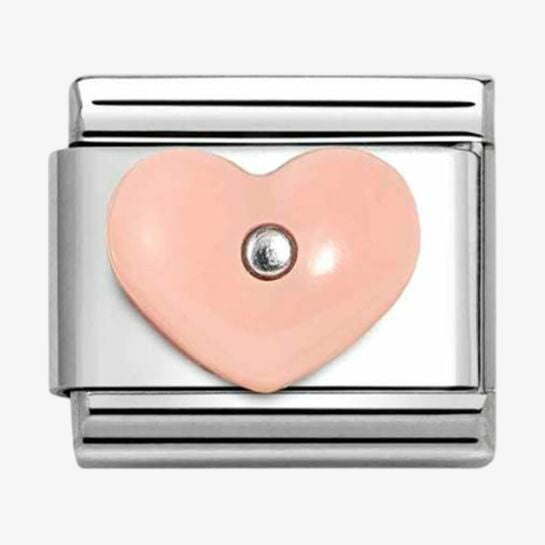 Nomination Silver Pink Resin Heart Charm