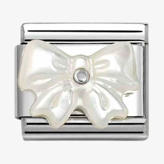 Nomination Silver Mother Of Pearl Bow Charm