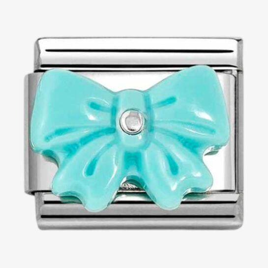 Nomination Silver Blue Resin Bow Charm