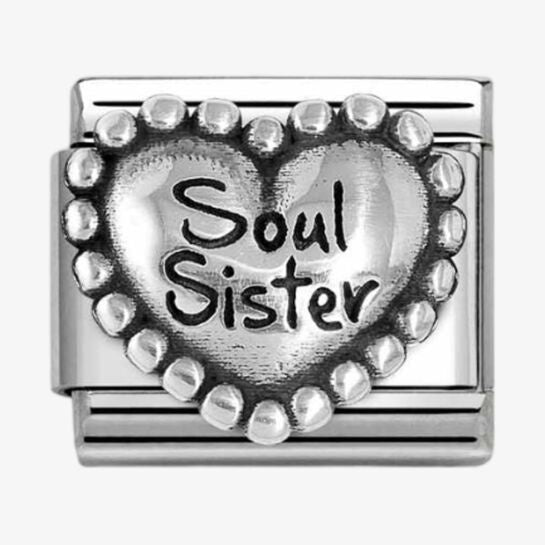 Nomination Silver Beaded Soul Sister Heart Charm